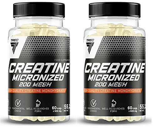 Trec Nutrition Kreatinmonohydrat 120 Kapseln | Muskelentwicklung | Mikronisiertes Reines | Pharmazeutische Qualität | Energie & Ausdauer | Anabole Bodybuilding-Pillen