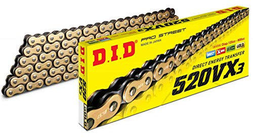 D.I.D. DID Offroad Kette 520VX3 G&B 520-Teilung 118 Glieder gold