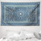 ABAKUHAUS Antik Orientalisch Wandteppich, Kunst Blumig Trippy aus Weiches Mikrofaser Stoff Waschbar ohne Verblassen Digitaldruck, 230 x 140 cm, Grau Teal Blau grau
