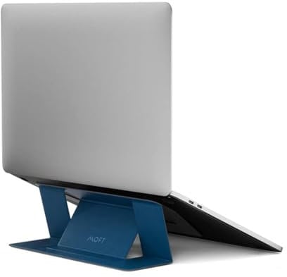 MOFT Laptop Ständer, Faltbarer Laptopständer Notebook Ständer mit 2 einstellbaren Winkeln, Haltung Verbessern, Kompatibel mit MacBook Air, MacBook Pro 11''-16'', Selbstklebender - Blau