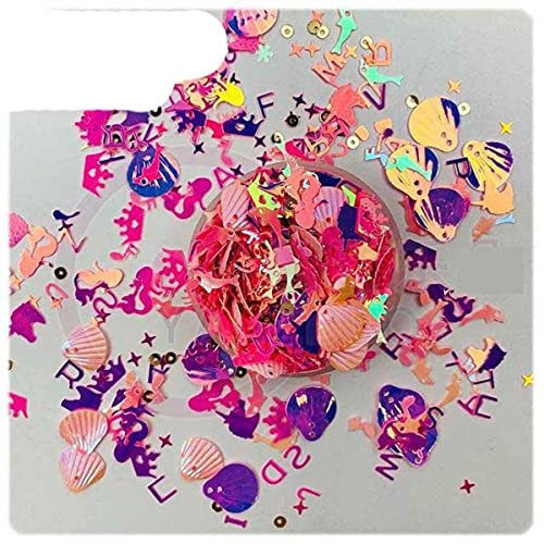 10g Goldene Farbe Glitter Nail Art Pailletten Mixed Shell Letter Notes Flakes Pailletten Paillettes Diy, Hochzeitsdekoration Konfetti-ROSE ROT C2