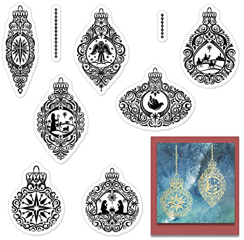 Christliche Krippe, transparente Stempel für Kartenherstellung, Scrapbooking, DIY-Dekorationen, religiöse Spitzenornamente, transparente Stempel für Prägung, Album, Handwerk, Weihnachtsdekoration