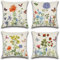 Artscope wasserdichte Kissenbezugen, 4er Set Frühling - Blumen und Schmetterlinge Kissenhülle Atmungsaktiv Kissen Fall für Outdoor Balkon Terrasse Patio Garten Bauernhaus Dekor 45x45CM