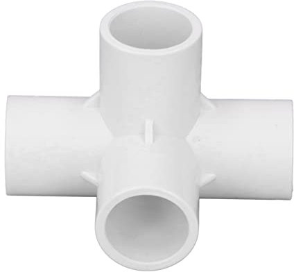 10 STÜCKE Rohrverschraubungen PVC-Verschraubungen Zubehör 4-Wege-Winkelverschraubung 0,8 Zoll Rohrspleiß für Funniture Zeltverbindung Gewächshaus-Rohrverbindungen(Weiß)