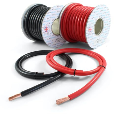 Autowiring Automotive Hi-Flex Câble en PVC pour batterie/démarreur/onduleur/soudure 170 A 25 mm² 4 AWG (rouge, 10 m)