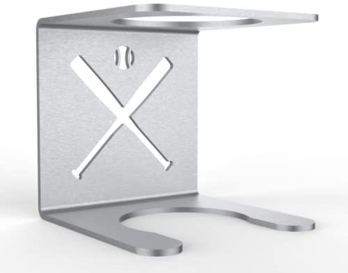 MM Steel Styles Baseballschläger Halterung aus hochwertigem Edelstahl – Universal Schläger & Ball Halter kompatibel für alle Baseballschläger - Einfache Montage mit Klebepad (Baseballschläger)