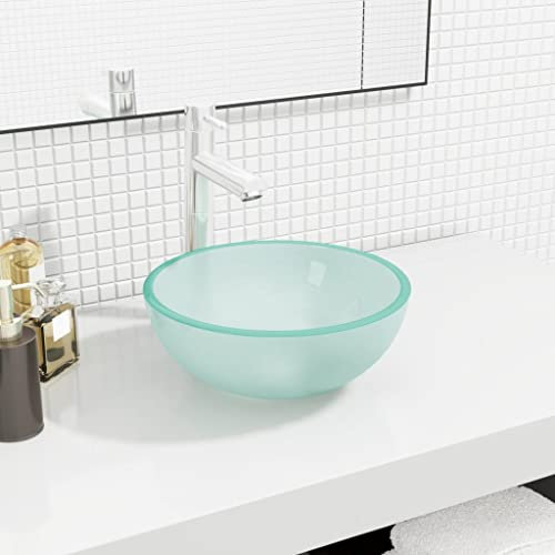 WIFESE Lavabo in vetro temperato 30 x 12 cm opaco lavabo da appoggio angolare per il bagno, per gli ospiti, per il bagno, per il bagno, per il bagno, aspetto moderno, ampia applicazione