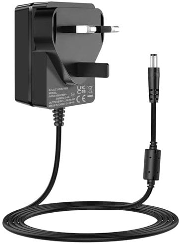 9V Charger for Crosley Record Player Power Cord UKCA, 9V 2A Power Supply Adapter Compatible with 9Vdc Crosley Cruiser Portable Turntable Record Player CR8005A CR221CR8005C I II III Series.