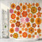 Rideau de douche à fleurs rétro, lot de rideaux de douche en tissu vintage des années 70, motif tournesol brun orange, style hippie, bohème, jaune, avec crochets, 183 x 198 cm