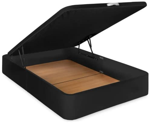 BEZEN Canapé Polipiel Deluxe | Color Negro | 35 cm de Alto | Tapizados en Polipiel | 135x190 cm