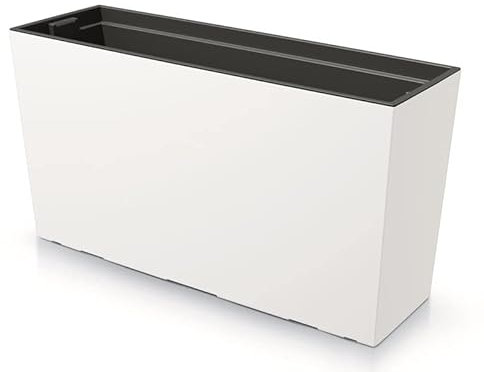 Blumenkasten Blumenkübel Blumentopf Pflanzkasten Balkonkasten Matt Pflanzgefäß Middle 77cm x 41cm mit Pflanzeinsatz (Weiß Matt)
