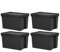 (Set of 4) 62L 62 Litre Recycled Heavy Duty Super Strong Storage Boxes Containers With Secure Lid Boxes Storage Containers Organizing Basket For Home Office Storage (62 LITRE, Black Bam)