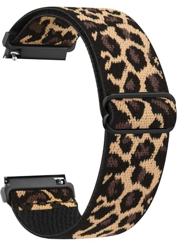 Mugust Bracelets de Montres Nylon pour Montres 20mm, Remplacement Dégagement Rapide en nylon Velcro à dégagement pour Femme Homme 20mm (Z-Léopard)