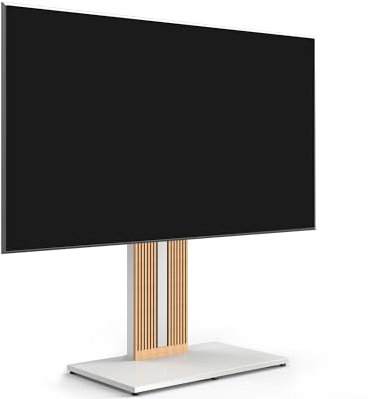 FITUEYES Design Support TV sur Pied pour Ecran de 55 à 88 Pouces Hauteur Réglable Meuble TV en Bois Massif Pivotant Charge Max 60kg Angle Adjustable ±30° Série Zen