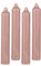 4er Pack Rustikale Stabkerzen H:25 cm Ø:3,8 cm diverse Farben Brenndauer 22 Stunden Kerze Advent Weihnachten Deko, Farbe:Rosa