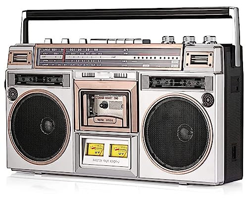 Retro Boombox Tape Player, Retro Bluetooth Boombox Kassettenspieler Mit AM/FM Radio Und Bass Boost, Integrierter Lautsprecher, 3,5 Mm Kopfhöreranschluss, Unterstützt SD/USB-Eingang, Perfekt