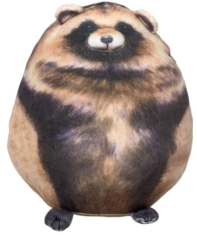 TOPLITHE Cuscino in peluche con gatto di Pallas 3D, cuscino con volpe procione Animali di peluche Simpatico peluche Decorazioni for la casa Regalo for Compleanno Natale San Valentino (Size : Raccoon)