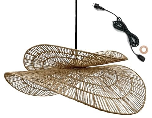 Lumisky Suspension sur secteur pour l'extérieur SOLARA OUTDOOR CABLE en jute naturel style bohème 5m de longueur de câble