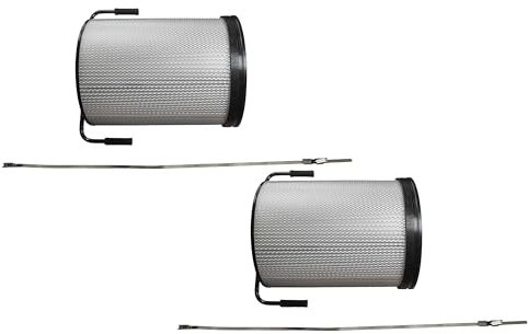 vhbw 2x Feinstaub-Filterpatrone kompatibel mit Bernardo DC 700, DC 600 Absauganlage für Holzbearbeitungsmaschine - Mit Reinigungsbürste