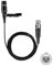 Black Lavalier Microphone, Cardioid Condenser Clip-on Mic for AKG/Samson Wireless Systems, Mini XLR TA3F Plug