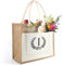 Tarklanda Initialen Jutetasche Frauen, Jute Tragetasche mit Buchstaben, Tote Bag Damen, Jute Shopper Bag, Geschenk für Frauen, Mama, Kollegin, Freundin zum Geburtstage, Muttertag, Hochzeit (I)