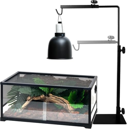 Support de lampe pour reptiles de 40 à 64 cm, support de lampe pour reptiles, support de lampe pour cage d'habitat, support de lampe chauffante pour reptiles, projecteur d'atterrissage réglable,