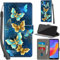 Haninsuze Coque pour Huawei Y6 2019, Etui Protection Housse Premium en Cuir PU Portefeuille, [Ranges Cartes] [Fonction Support] Pochette pour Huawei Y6 2019, Quatre Papillons