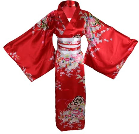 ZNLFS Women's Kimono Robe Traditional Japanese Kimono Dress Halloween Cosplay Costume Geisha Yukata Bathrobe