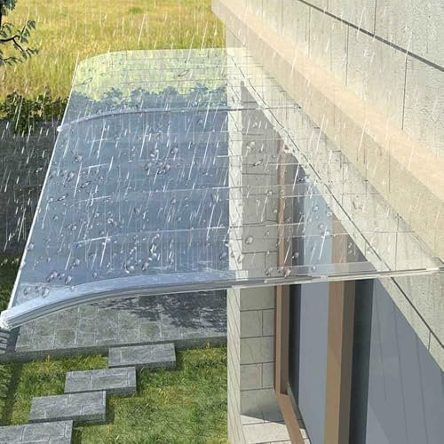 Polycarbonate Cover,Awnings For Doors,Window Awnings,Clear Door Awning Front Door Canopy Outdoor Awning Window Rain Shelter Cover,Uv Rain Snow Protection Window Garden Canopy,With Hardware (40x50cm)(E