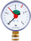 Afriso Manometer Heizung Wasser Ø 63 mm, 3/8, 0-4 bar, radial/unten selbstdichtend mit PTFE-Dichtring, schwarzes korrosionsfestes Gehäuse