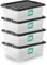 KLASS 4 x 30 Litre Underbed Storage Boxes with Lids Set of 4, Clear Multipurpose Nestable Stackable Plastic Storage Box With Lid 30L Clear Containers For Home, Kitchen, Garage, Office, Accessories
