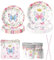EVYIENEN Lot de 50 serviettes de table en papier pour fête d'anniversaire Motif papillon Accessoires de fête d'anniversaire pour 10 invités