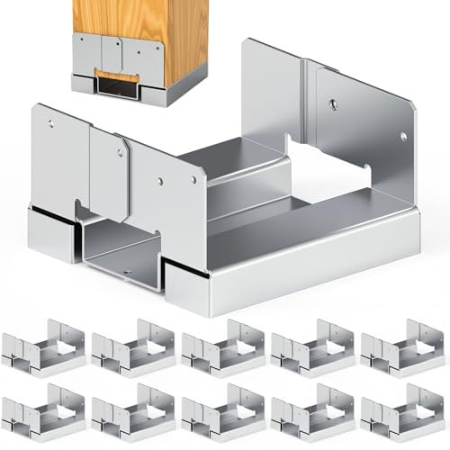 10 Pcs 6x6 Post Anchor Base Adjustable Metal Post Bracket Post Base Holder,Adjustable Galvanized Post Base Bracket for Concrete for Deck Patio/Gazebo/Pergola
