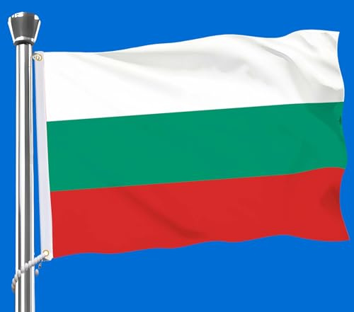 Bulgaria Bulgarien Flagge, große 3x5 FT bulgarische Flagge, 36x60 Zoll große digitale doppelt gedruckte langlebige 75D dicke Polyester Dekorationen mit 2 Messing Grommet