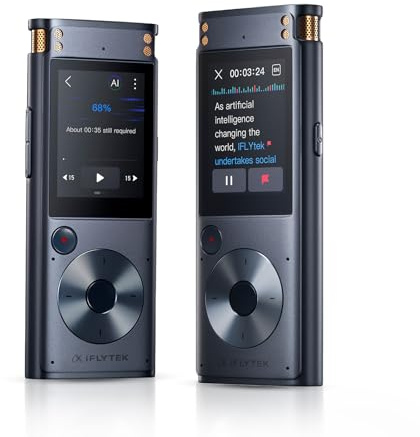 iflytek AI Portable Voice Recorder with Playback, Digital Recorder with Transcription to Text, Noise Reduction, No Subscription, Local Storage, Recorders for Conferences, Meetings