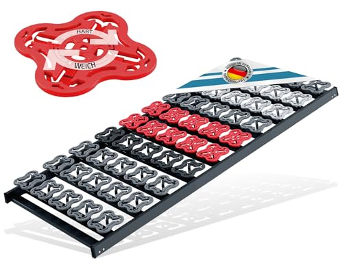 Matratzen Perfekt Tellerlattenrost 120x200cm 12,5cm Hoch Unverstellbar | Fertig montiert 55 ergonomische Tellermodule Härtegrad-Regulierung 5-Zonen belastbar bis 200 kg