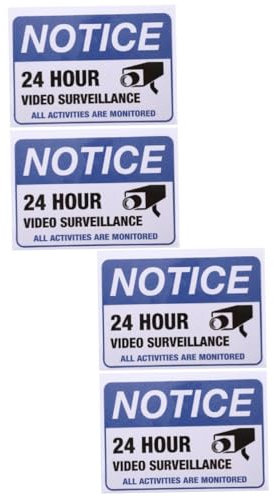 Cabilock 2 Sätze Überwachung Von Warnaufklebern Fahrzeug Überwacht Fenster Hausfriedensbruch Dein Garage Alarmaufkleber Tracker-aufkleber Überwachungszeichen Blau 2 Stücke * 2