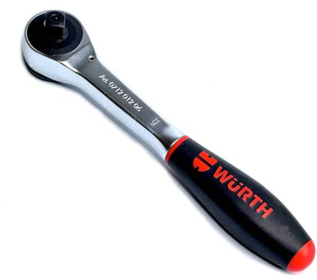 Würth Cricchetto reversibile da 1/2 pollici con maniglia girevole a 360° e piastra girevole a cricchetto compatto 071201206