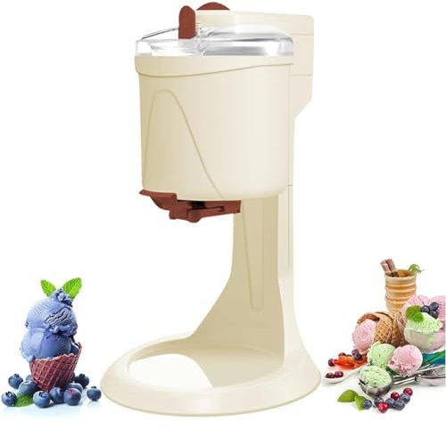 JMOZHCD Máquina automática de Helados Suaves, batidora de Hielo eléctrica portátil para el hogar de 1 l, máquina de Sorbete de Yogur para congelar postres, para Yogur Helado, Hel