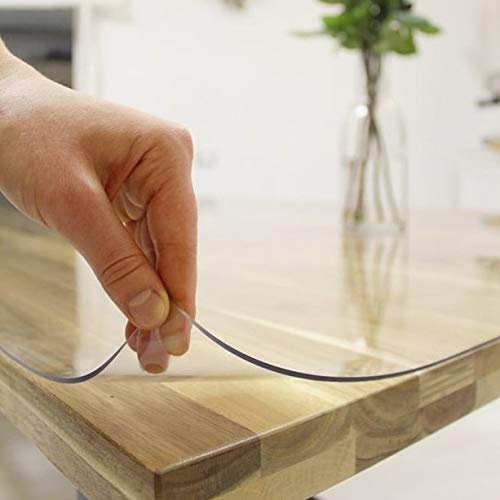 Tischfolie 2mm Transparent - Maß nach Wunsch - Klar Tischdecke Tischschutz Schutzfolie Abwaschbar weich PVC Kunststoffplatte (90x140)