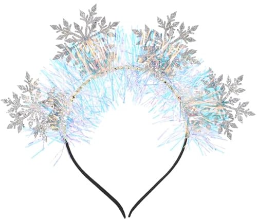 Healifty Bandeau à Paillettes Flocons de Neige pour Femme Serrage-Tête de Noël Argenté 4 Décorations Flocon Rose Accessoire Cheveux Festif Léger et Scintillant pour Fêtes et Occasions