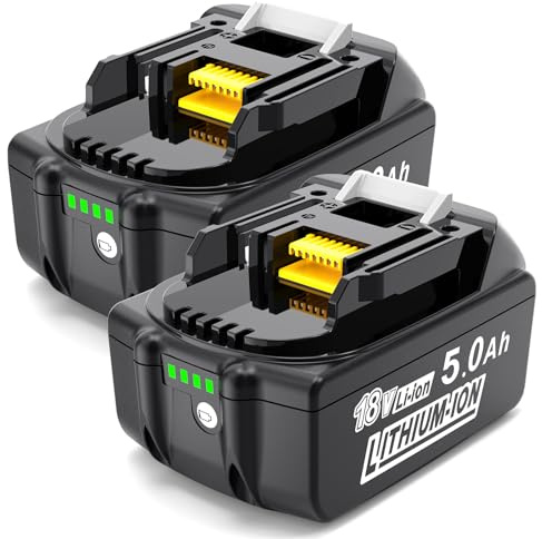 MoeuGreenBattX Ersatzakku für Makita 18v Akku: 5.0Ah Li-ion Ersatz Werkzeugakku Kompatibel mit BL1850B BL1850 BL1860B BL1860 194205-3 LXT-400 (2-Stück)