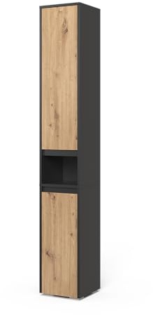 Vicco Badschrank Majest, Artisan, 30.2 x 191.5 cm | mit 2 Türen, zur Aufbewahrung mit sechs verstellbaren Einlegeböden