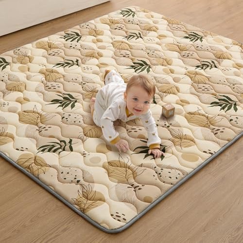 Blissful Diary Krabbelmatte Baby Spielmatte 180x150cm Krabbeldecke für Baby | Baby Teppich, Waschbar, Rutschfeste Playmat, Extra Dicke Bodenmatte Kinder, Baby Essentials Geschenk Jungen Mädchen