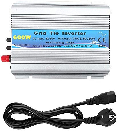 Y&H 600W Onduleur réseau DC30-55V à AC220V Micro onduleur relié au réseau pour 30V/36V Panneaux solaires/Batterie 36V