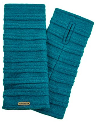 Chapati Gewalkte Pulswärmer aus Merino Wolle zum Wenden (Blau)