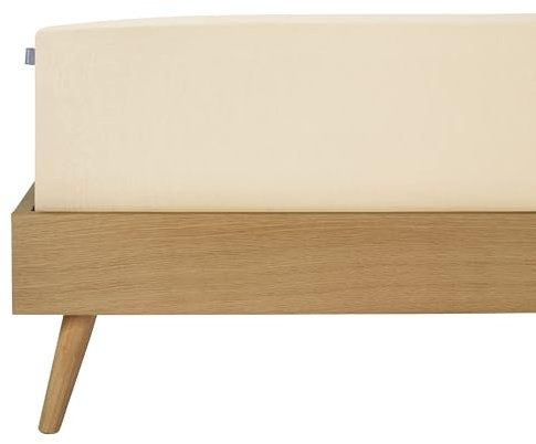 Schiesser Premium Spannbettlaken Flexi | 95|5 Wohlfühlformel | aus nachhaltiger Produktion | für Matratzen 140x200cm bis 160x220cm | Matratzenhöhe bis 30cm | Creme