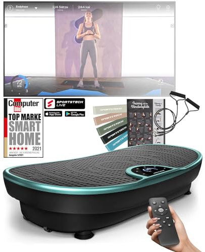 Plateforme Vibrante VP250 avec Un Design élégant | Combustion des Graisses et développement Musculaire | Moteur Silencieux | 7+1 programmes d'entraînement, y Compris Option Yoga | avec Bluetoot