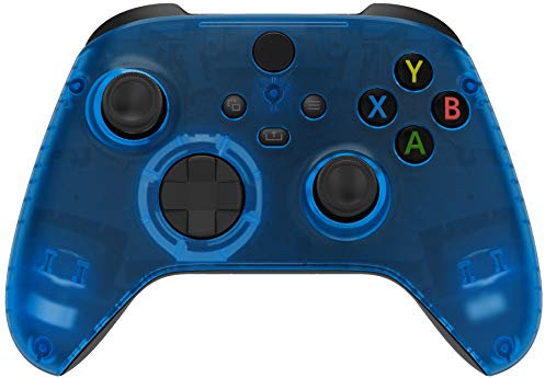 eXtremeRate Carcasa Transparente para Xbox Series X S Mando Protector Placa Frontal Funda Delantera Reemplazo Kit Cubierta Cover Shell para Xbox Series S X Control-No Incluye Mando(Azul)