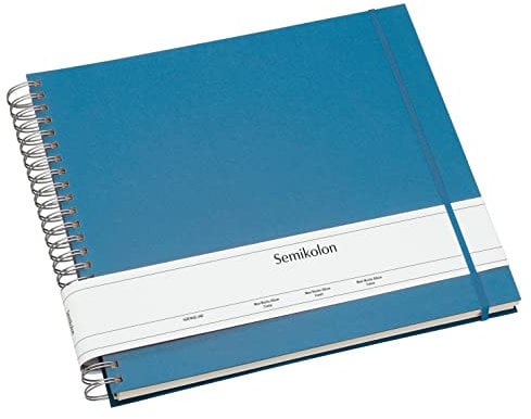 Semikolon 364008 Spiral Album Maxi Mucho - 34,5x30 cm - Fotoalbum, 90 Seiten cremeweiß, Fotobuch, azzurro hellblau